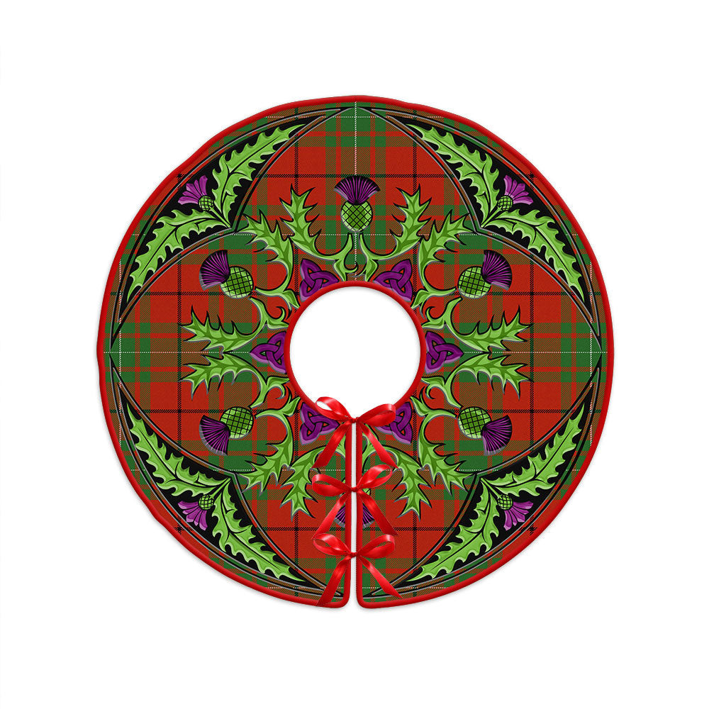 ScotsTee Shop Scottish MacAulay Ancient Clan Crest Tartan Christmas Tree Skirt Scottish Thistle Design