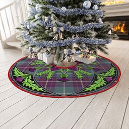 ScotsTee Shop Scottish Inglis Weathered Clan Crest Tartan Christmas Tree Skirt Scottish Thistle Design