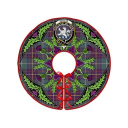 ScotsTee Shop Scottish Inglis Weathered Clan Crest Tartan Christmas Tree Skirt Scottish Thistle Design