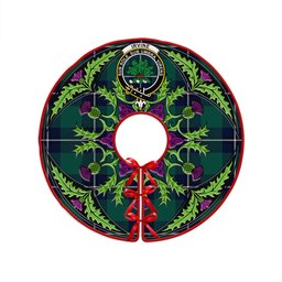 ScotsTee Shop Scottish Irvine Modern Clan Crest Tartan Christmas Tree Skirt Scottish Thistle Design
