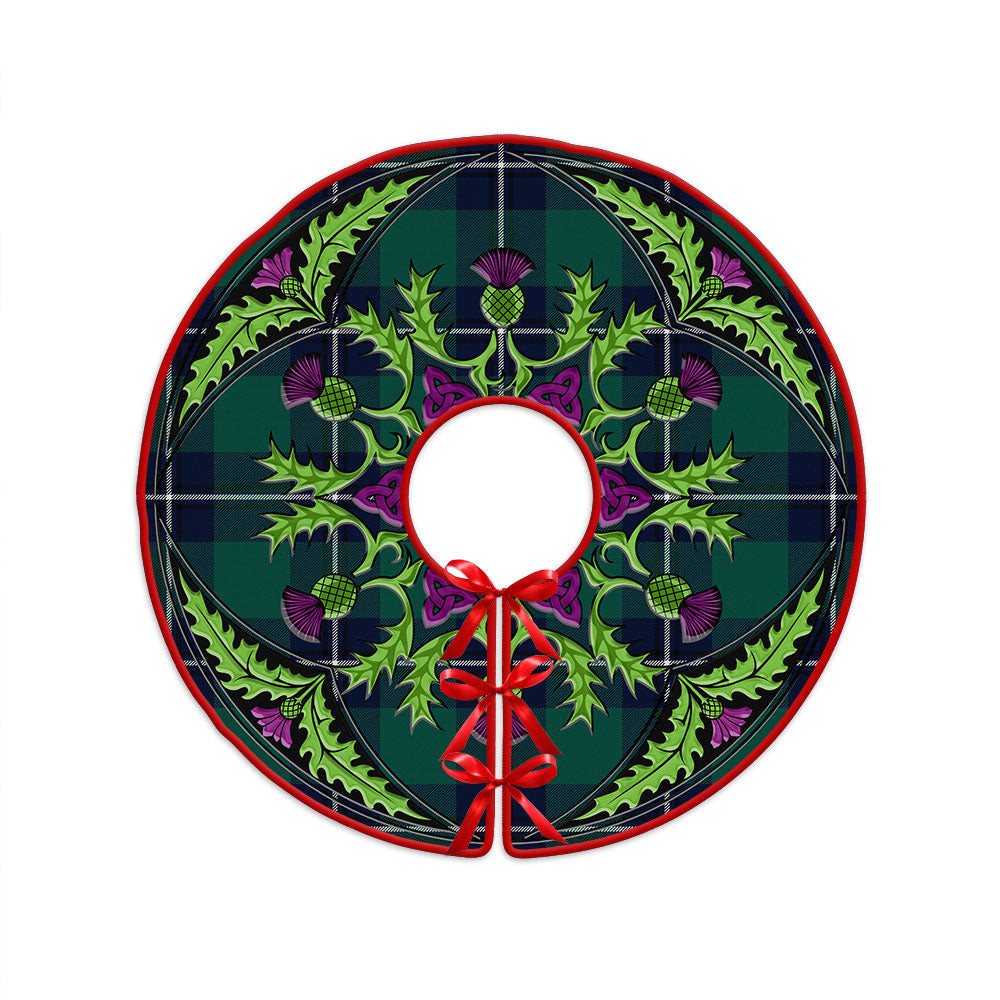ScotsTee Shop Scottish Irvine Modern Clan Crest Tartan Christmas Tree Skirt Scottish Thistle Design