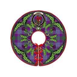 ScotsTee Shop Scottish Lang (Laing) Ancient Clan Crest Tartan Christmas Tree Skirt Scottish Thistle Design