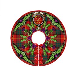 ScotsTee Shop Scottish Kirk Modern Clan Crest Tartan Christmas Tree Skirt Scottish Thistle Design