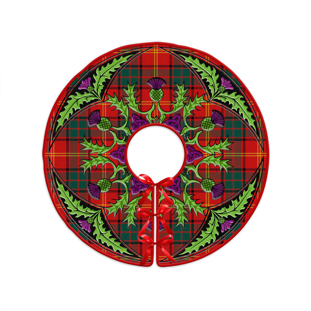 ScotsTee Shop Scottish Kirk Modern Clan Crest Tartan Christmas Tree Skirt Scottish Thistle Design