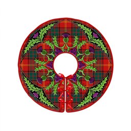 ScotsTee Shop Scottish Kirk Modern Clan Crest Tartan Christmas Tree Skirt Scottish Thistle Design