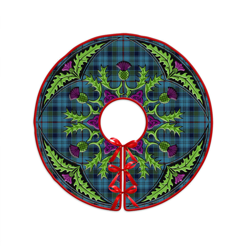 ScotsTee Shop Scottish Leith District Modern Clan Crest Tartan Christmas Tree Skirt Scottish Thistle Design