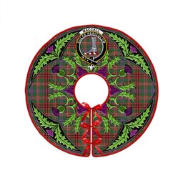 ScotsTee Shop Scottish MacCall Ancient Clan Crest Tartan Christmas Tree Skirt Scottish Thistle Design