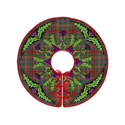 ScotsTee Shop Scottish MacCall Ancient Clan Crest Tartan Christmas Tree Skirt Scottish Thistle Design
