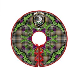 ScotsTee Shop Scottish Kidd Weathered Clan Crest Tartan Christmas Tree Skirt Scottish Thistle Design