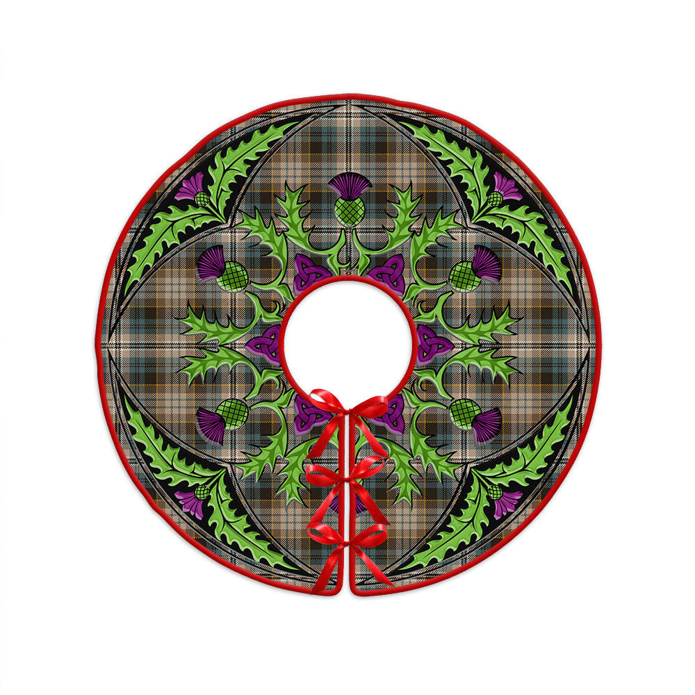ScotsTee Shop Scottish Kidd Weathered Clan Crest Tartan Christmas Tree Skirt Scottish Thistle Design