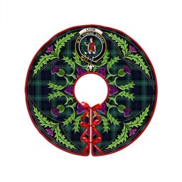 ScotsTee Shop Scottish Lyon (Liall Lyall Lyle) Modern Clan Crest Tartan Christmas Tree Skirt Scottish Thistle Design