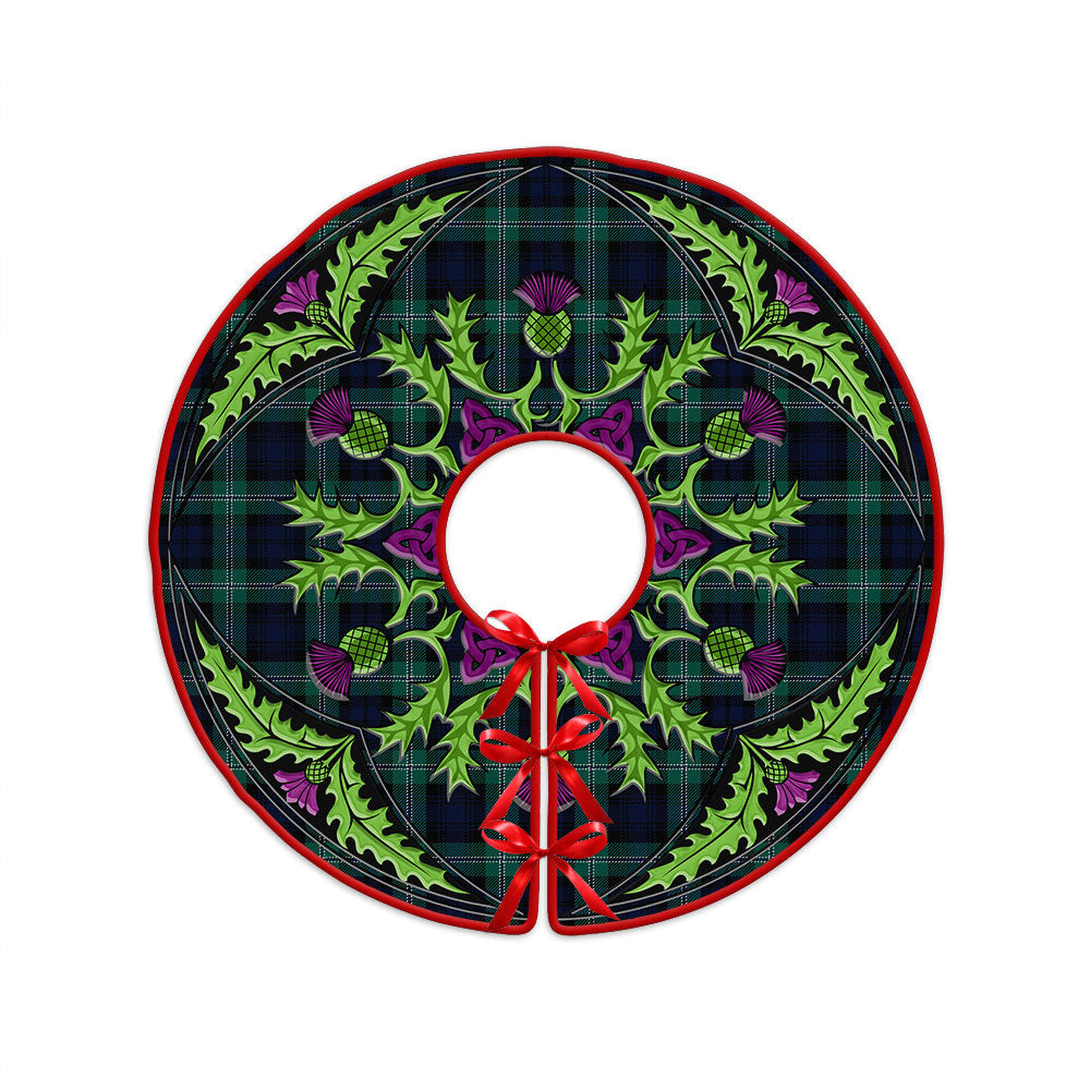 ScotsTee Shop Scottish Lyon (Liall Lyall Lyle) Modern Clan Crest Tartan Christmas Tree Skirt Scottish Thistle Design