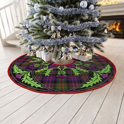 ScotsTee Shop Scottish MacBrayne Clan Crest Tartan Christmas Tree Skirt Scottish Thistle Design
