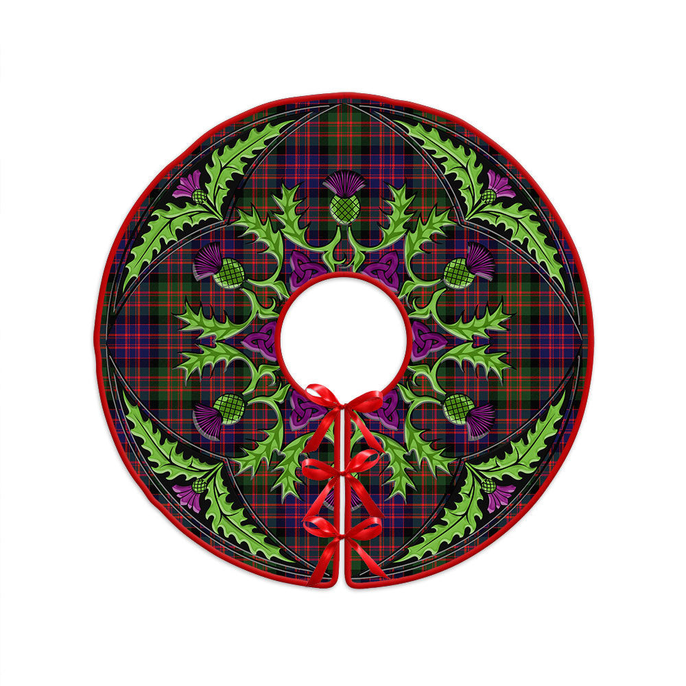 ScotsTee Shop Scottish MacBrayne Clan Crest Tartan Christmas Tree Skirt Scottish Thistle Design