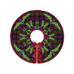ScotsTee Shop Scottish MacBrayne Clan Crest Tartan Christmas Tree Skirt Scottish Thistle Design