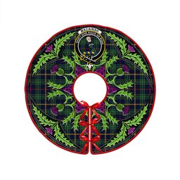 ScotsTee Shop Scottish MacAinsh Modern Clan Crest Tartan Christmas Tree Skirt Scottish Thistle Design