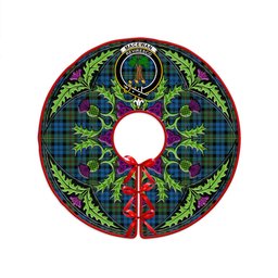 ScotsTee Shop Scottish MacEwan Ancient Clan Crest Tartan Christmas Tree Skirt Scottish Thistle Design