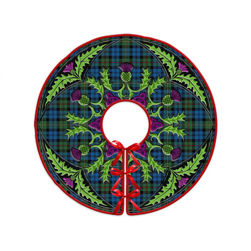 ScotsTee Shop Scottish MacEwan Ancient Clan Crest Tartan Christmas Tree Skirt Scottish Thistle Design