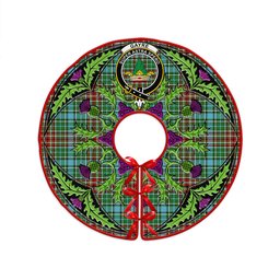 ScotsTee Shop Scottish Gayre Modern Clan Crest Tartan Christmas Tree Skirt Scottish Thistle Design