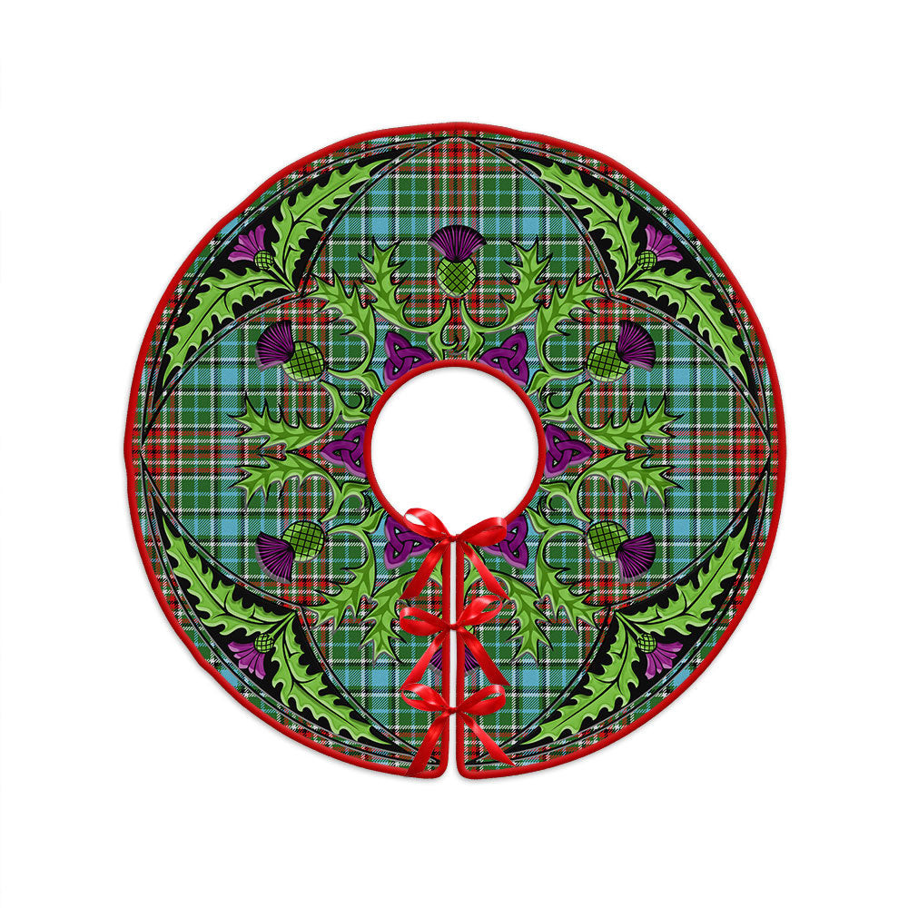 ScotsTee Shop Scottish Gayre Modern Clan Crest Tartan Christmas Tree Skirt Scottish Thistle Design