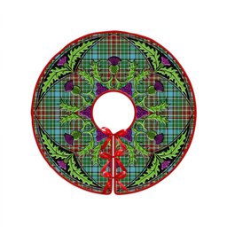 ScotsTee Shop Scottish Gayre Modern Clan Crest Tartan Christmas Tree Skirt Scottish Thistle Design