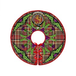 ScotsTee Shop Scottish MacGlashan Weathered Clan Crest Tartan Christmas Tree Skirt Scottish Thistle Design