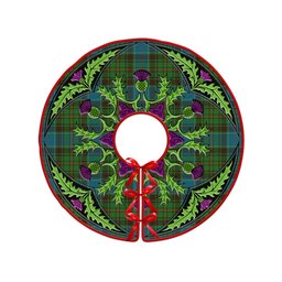 ScotsTee Shop Scottish Adam Ancient Clan Crest Tartan Christmas Tree Skirt Scottish Thistle Design