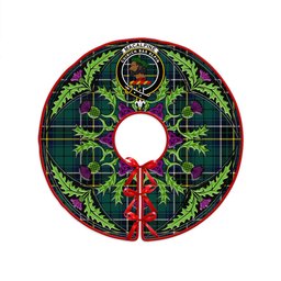 ScotsTee Shop Scottish MacAlpine Modern Clan Crest Tartan Christmas Tree Skirt Scottish Thistle Design