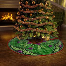 ScotsTee Shop Scottish Galloway District Clan Crest Tartan Christmas Tree Skirt Scottish Thistle Design