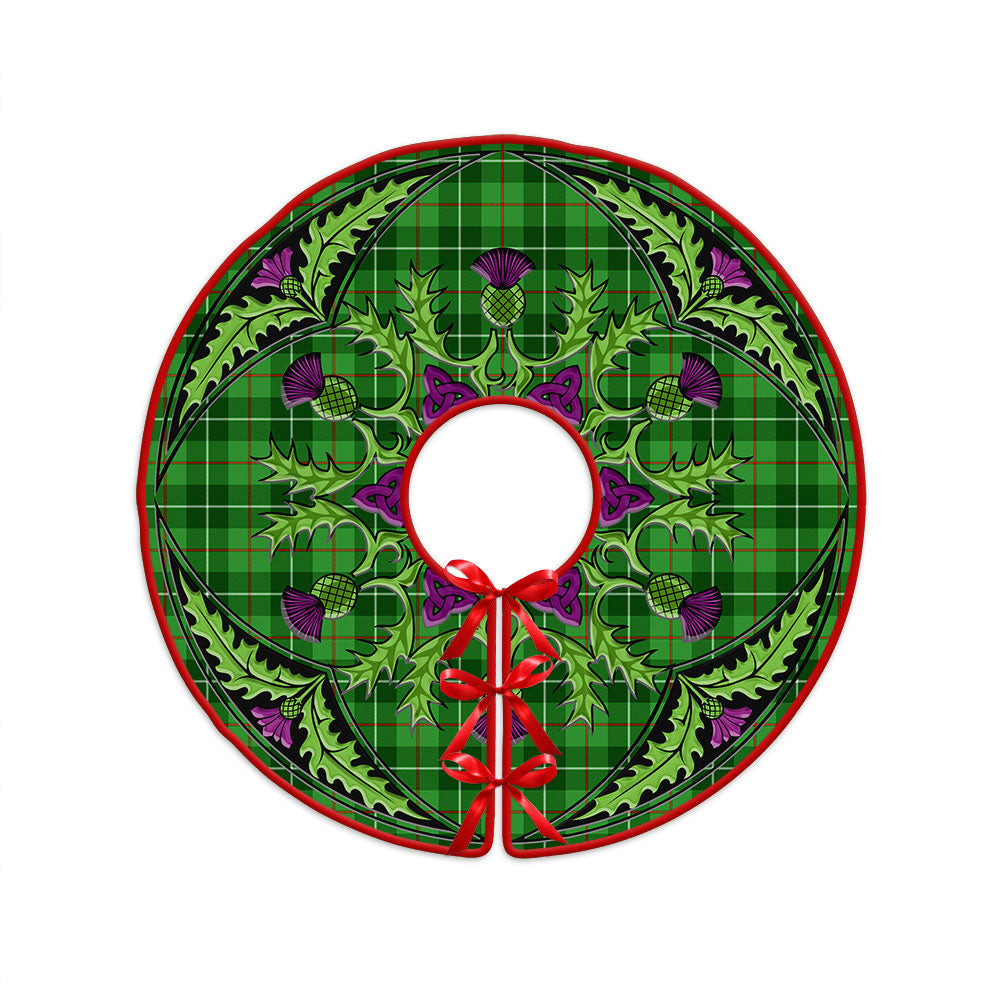 ScotsTee Shop Scottish Galloway District Clan Crest Tartan Christmas Tree Skirt Scottish Thistle Design