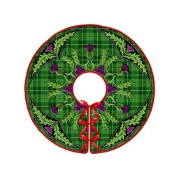ScotsTee Shop Scottish Galloway District Clan Crest Tartan Christmas Tree Skirt Scottish Thistle Design