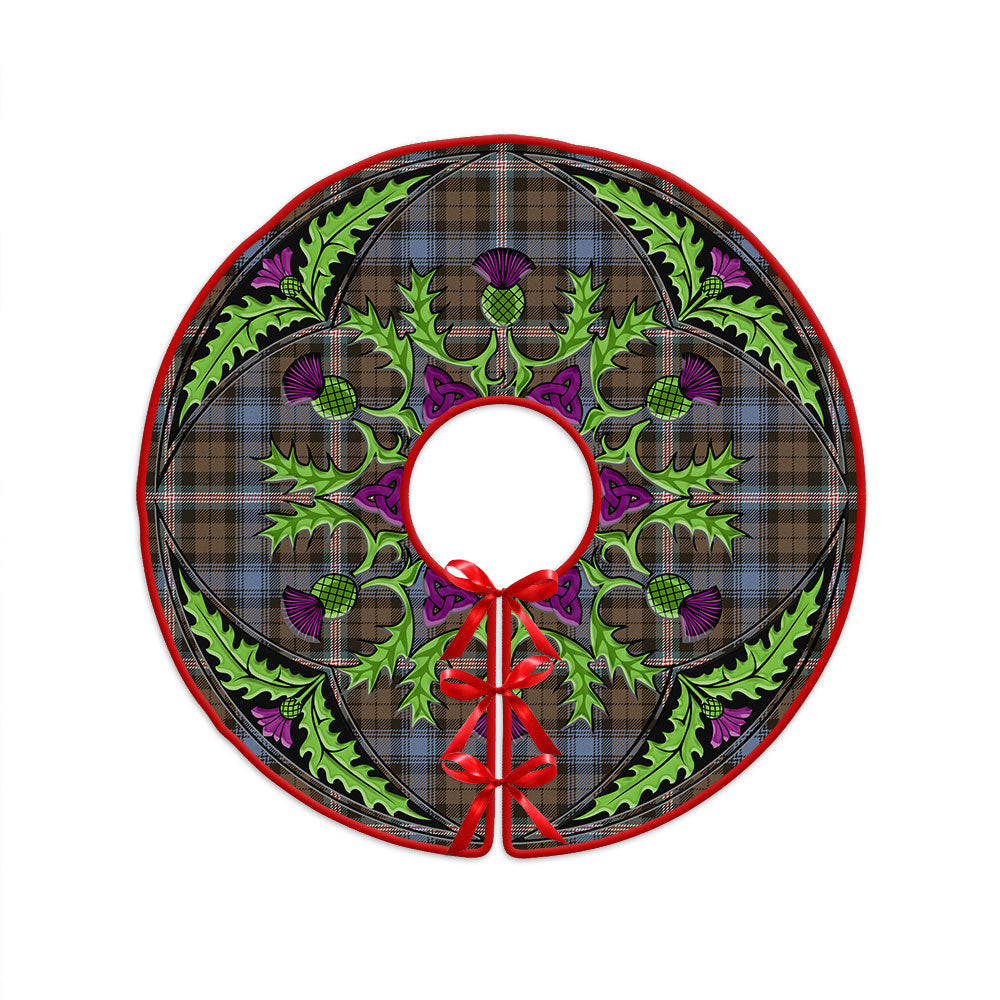 ScotsTee Shop Scottish Gammell Weathered Clan Crest Tartan Christmas Tree Skirt Scottish Thistle Design