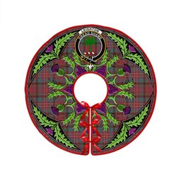 ScotsTee Shop Scottish Leighton Weathered Clan Crest Tartan Christmas Tree Skirt Scottish Thistle Design