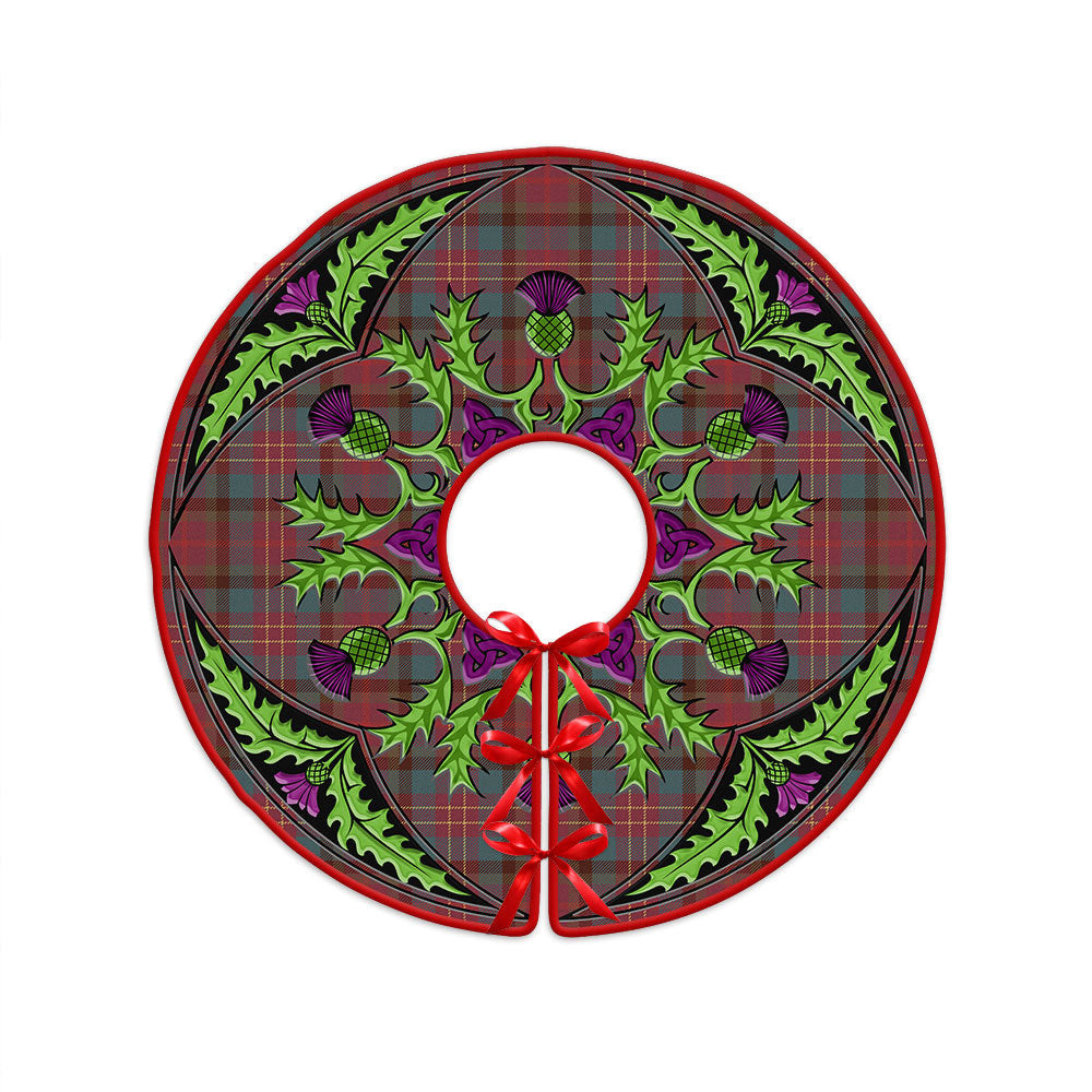 ScotsTee Shop Scottish Leighton Weathered Clan Crest Tartan Christmas Tree Skirt Scottish Thistle Design