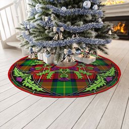 ScotsTee Shop Scottish Fullerton Clan Crest Tartan Christmas Tree Skirt Scottish Thistle Design