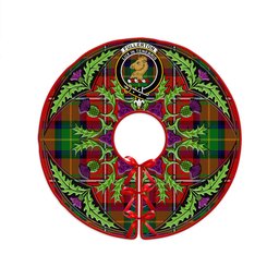 ScotsTee Shop Scottish Fullerton Clan Crest Tartan Christmas Tree Skirt Scottish Thistle Design