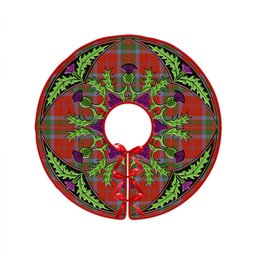 ScotsTee Shop Scottish MacGillivray Ancient Clan Crest Tartan Christmas Tree Skirt Scottish Thistle Design