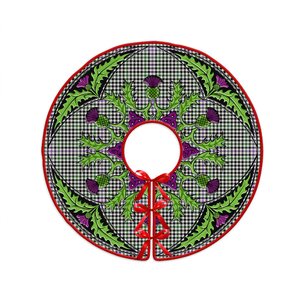 ScotsTee Shop Scottish Halliday (Holliday) Ancient Clan Crest Tartan Christmas Tree Skirt Scottish Thistle Design