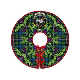 ScotsTee Shop Scottish Gammell Ancient Clan Crest Tartan Christmas Tree Skirt Scottish Thistle Design