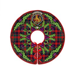 ScotsTee Shop Scottish MacGowan (Gow) Modern Clan Crest Tartan Christmas Tree Skirt Scottish Thistle Design