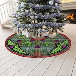 ScotsTee Shop Scottish Gayre Ancient Clan Crest Tartan Christmas Tree Skirt Scottish Thistle Design