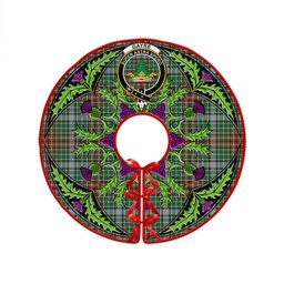 ScotsTee Shop Scottish Gayre Ancient Clan Crest Tartan Christmas Tree Skirt Scottish Thistle Design