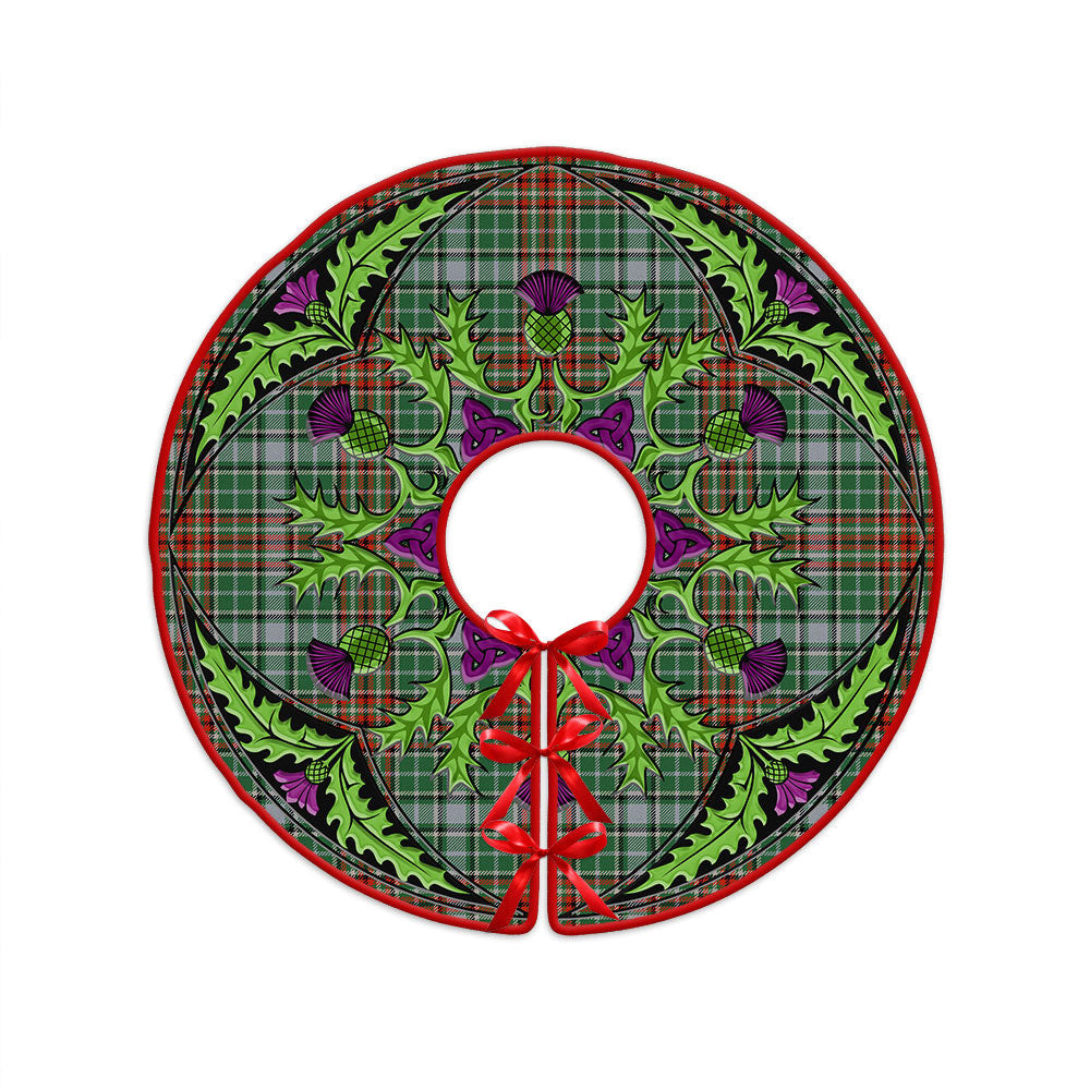 ScotsTee Shop Scottish Gayre Ancient Clan Crest Tartan Christmas Tree Skirt Scottish Thistle Design