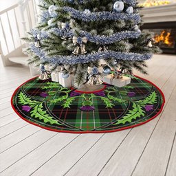 ScotsTee Shop Scottish MacDiarmid Ancient Clan Crest Tartan Christmas Tree Skirt Scottish Thistle Design