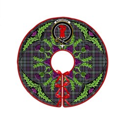 ScotsTee Shop Scottish MacBride Weathered Clan Crest Tartan Christmas Tree Skirt Scottish Thistle Design