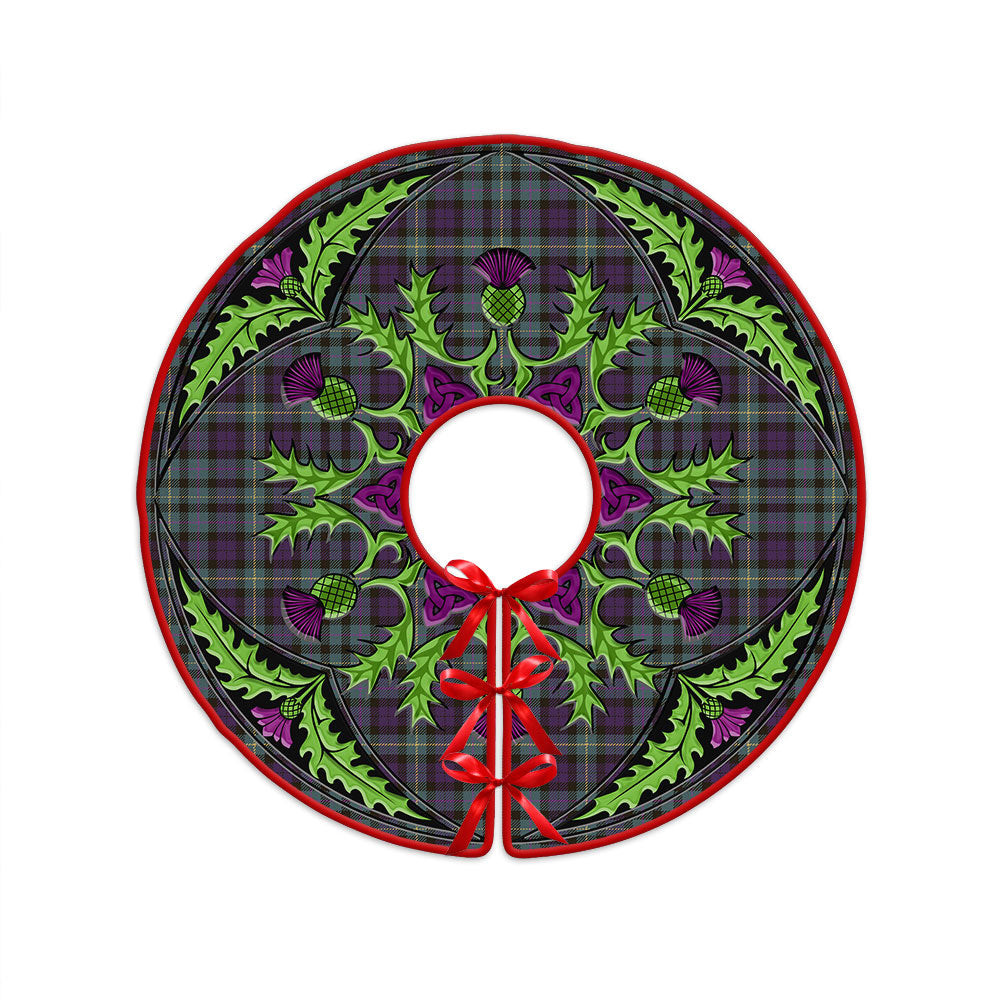 ScotsTee Shop Scottish MacBride Weathered Clan Crest Tartan Christmas Tree Skirt Scottish Thistle Design
