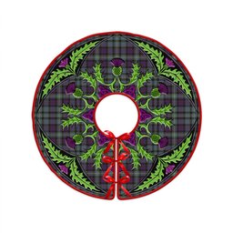 ScotsTee Shop Scottish MacBride Weathered Clan Crest Tartan Christmas Tree Skirt Scottish Thistle Design
