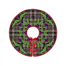 ScotsTee Shop Scottish Little Arisaid Ancient Clan Crest Tartan Christmas Tree Skirt Scottish Thistle Design