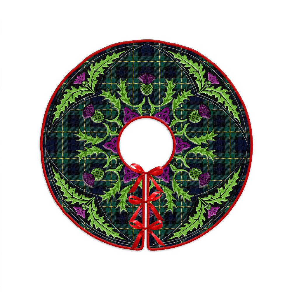 ScotsTee Shop Scottish Gordon Modern Clan Crest Tartan Christmas Tree Skirt Scottish Thistle Design