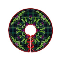 ScotsTee Shop Scottish Gordon Modern Clan Crest Tartan Christmas Tree Skirt Scottish Thistle Design